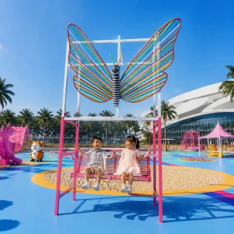 Outdoor Butterfly Swing Set for Park & Playground | Heavy-Duty 8×8cm Steel Frame (2.2×2.3×4.1m) | Commercial Playground Swing Factory Direct
