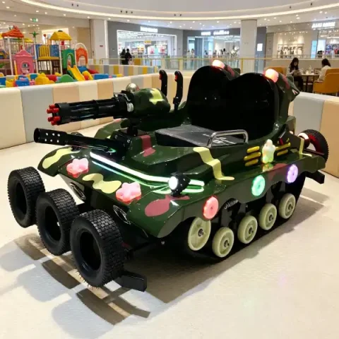 Kids Electric Tracked Tank Ride On Car, Commercial Amusement Tank