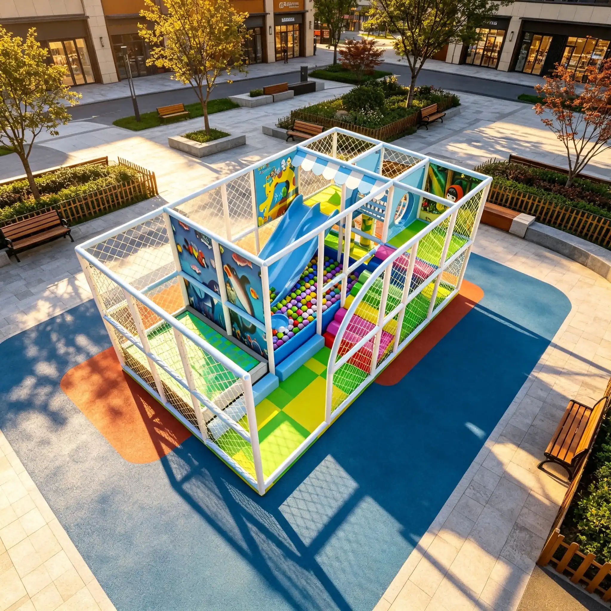 children’s multi level climbing net structure6