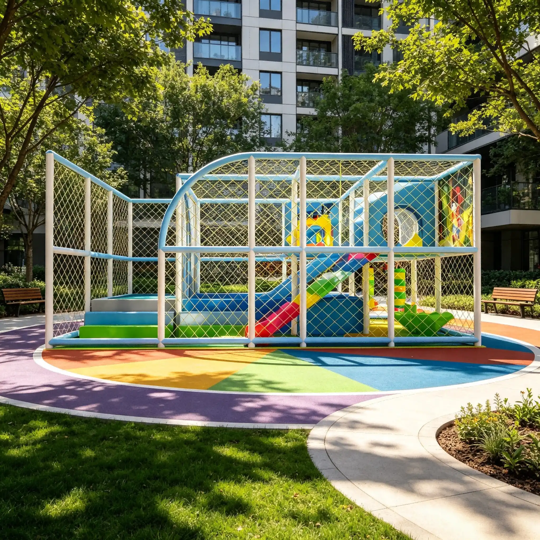 children’s multi level climbing net structure7