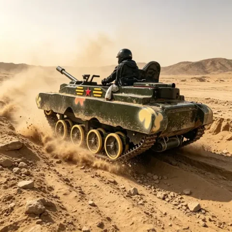 fuel powered tracked amusement tank 4