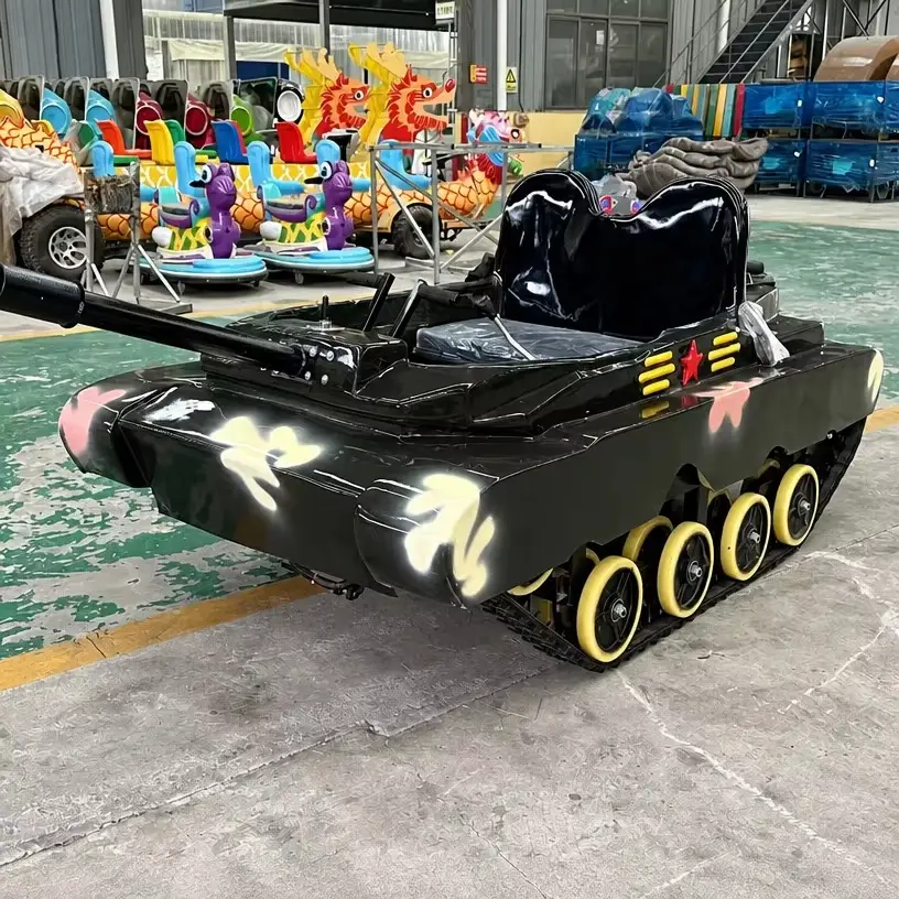 fuel powered tracked amusement tank
