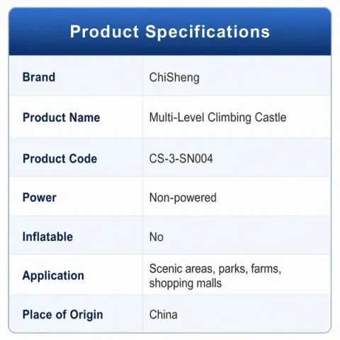 multi level climbing castle product specifications