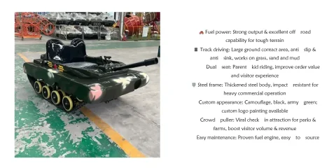 Park snow tracked fuel tank