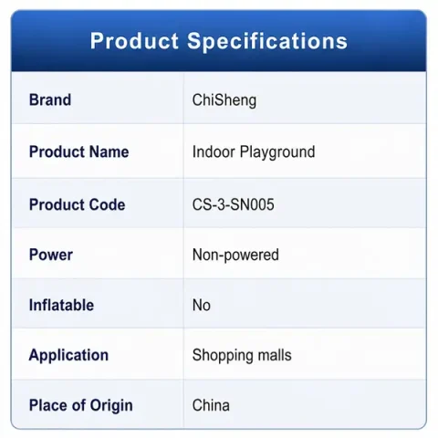 product specifications indoor playground