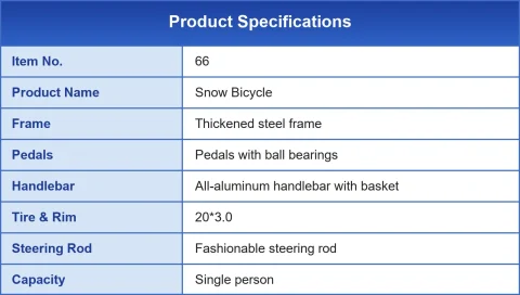 snow bike parameters
