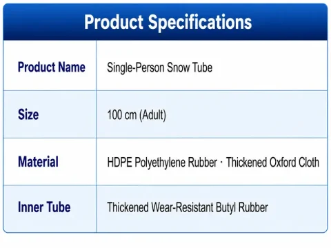 snow tubes parameters