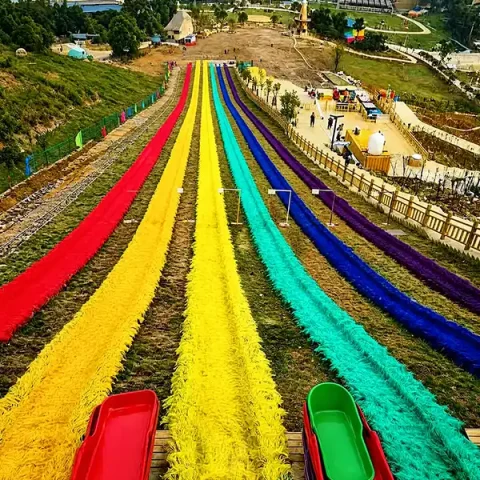 Colorful slippery grass