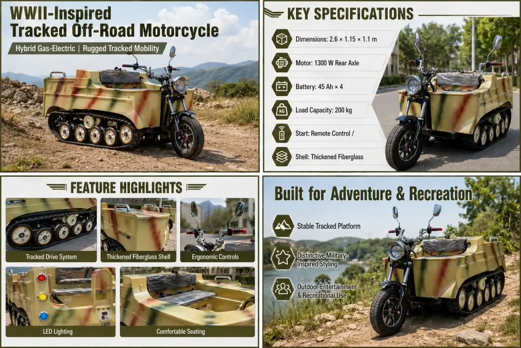 3 wheel tracked amusement vehicle