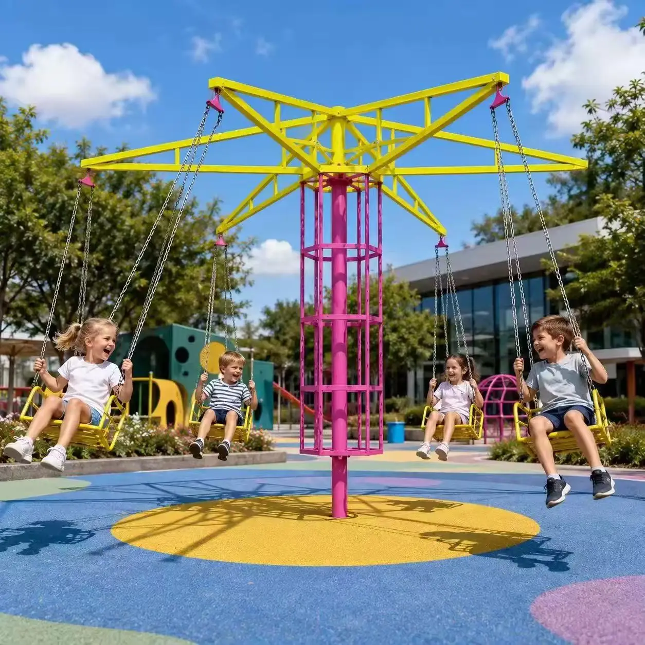 6 seats flying chairs rotating swing ride