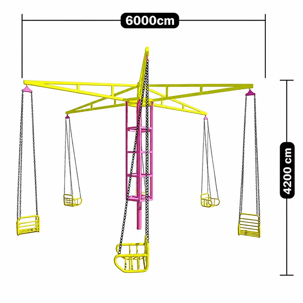 6 seats flying chairs rotating swing ride4