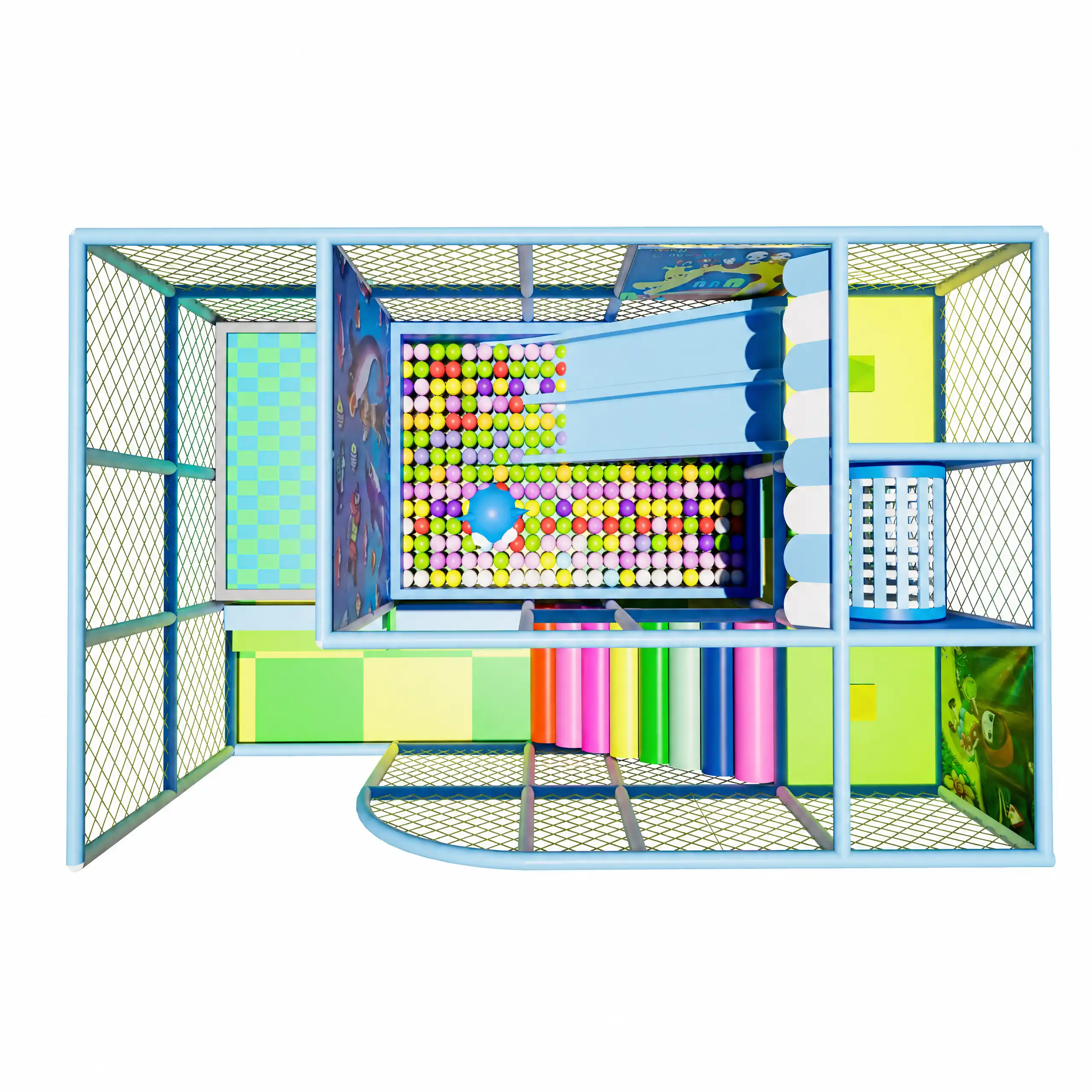 childrens multi level climbing net structure4
