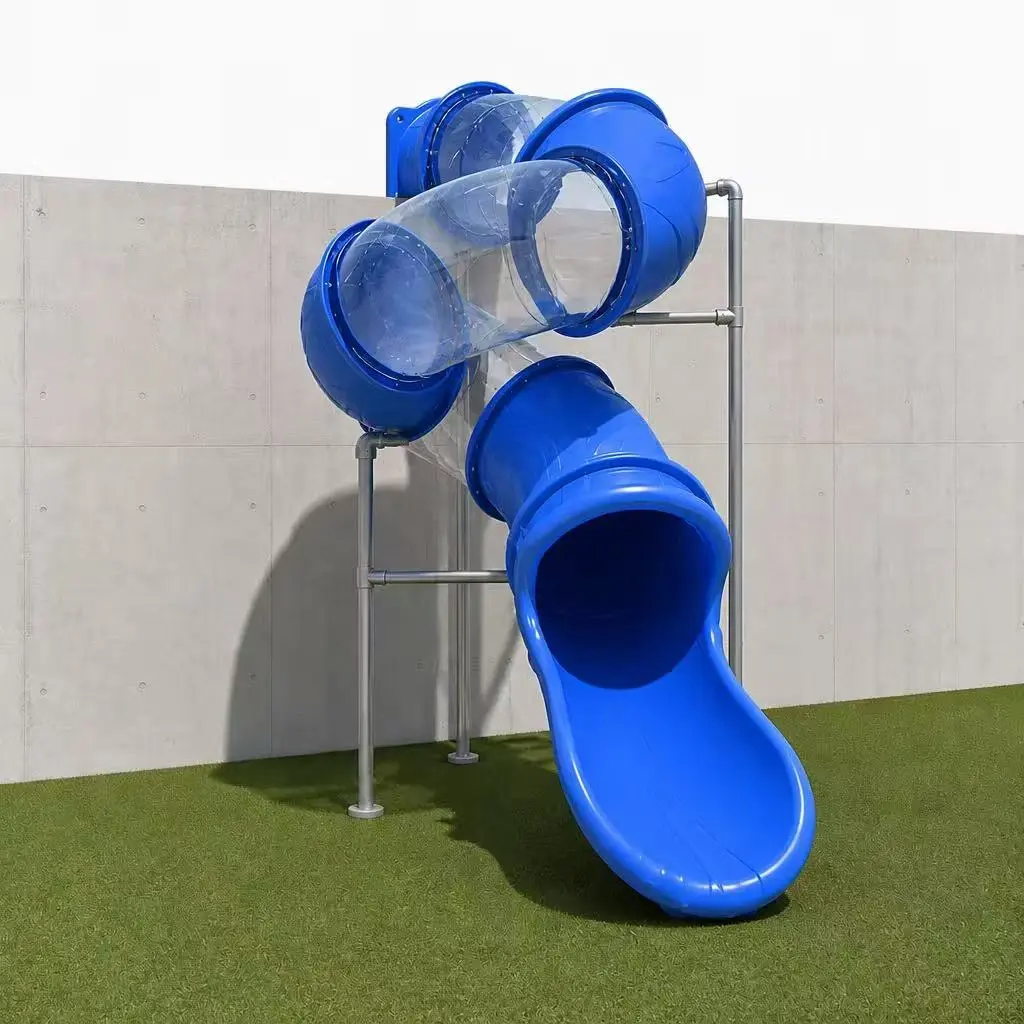 custom curved hdpe transparent tube play slide3