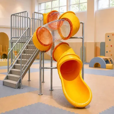 custom curved hdpe transparent tube play slide4
