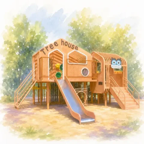 custom treehouse playground equipment