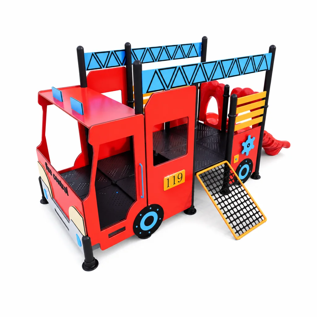 fire engine themed combo playground slide