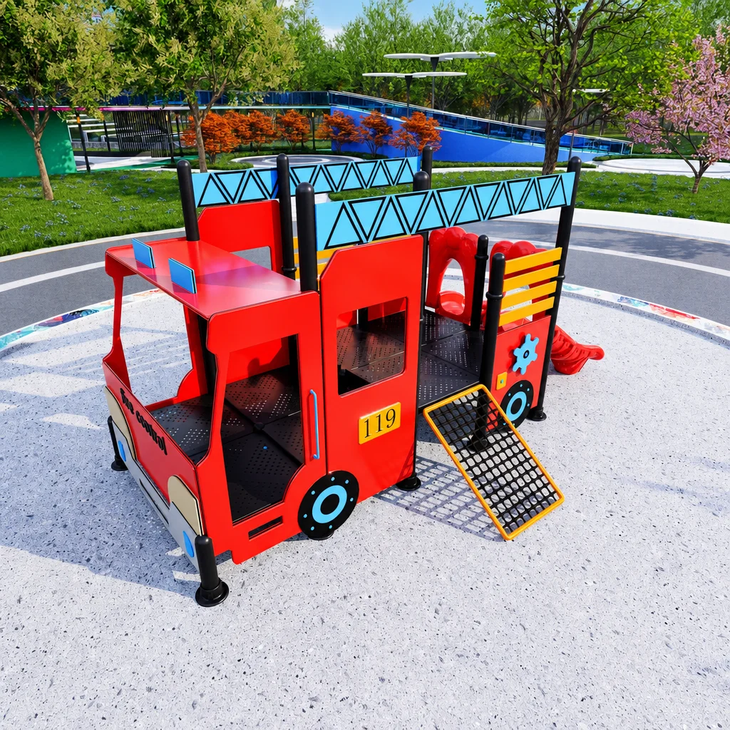 fire engine themed combo playground slide7