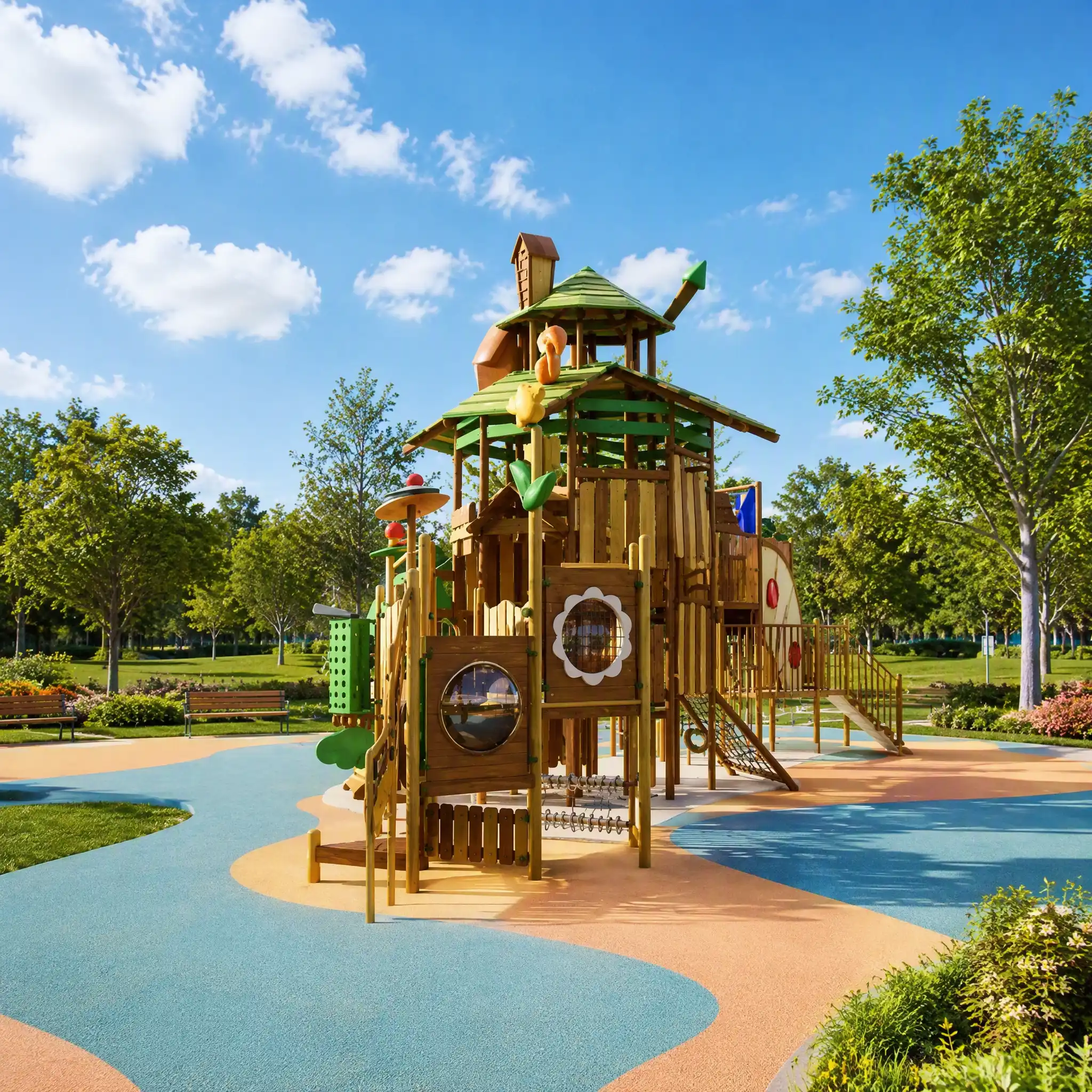 forest world tree house playground 2