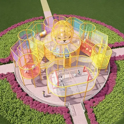 kids 3d climbing rope net playground 1