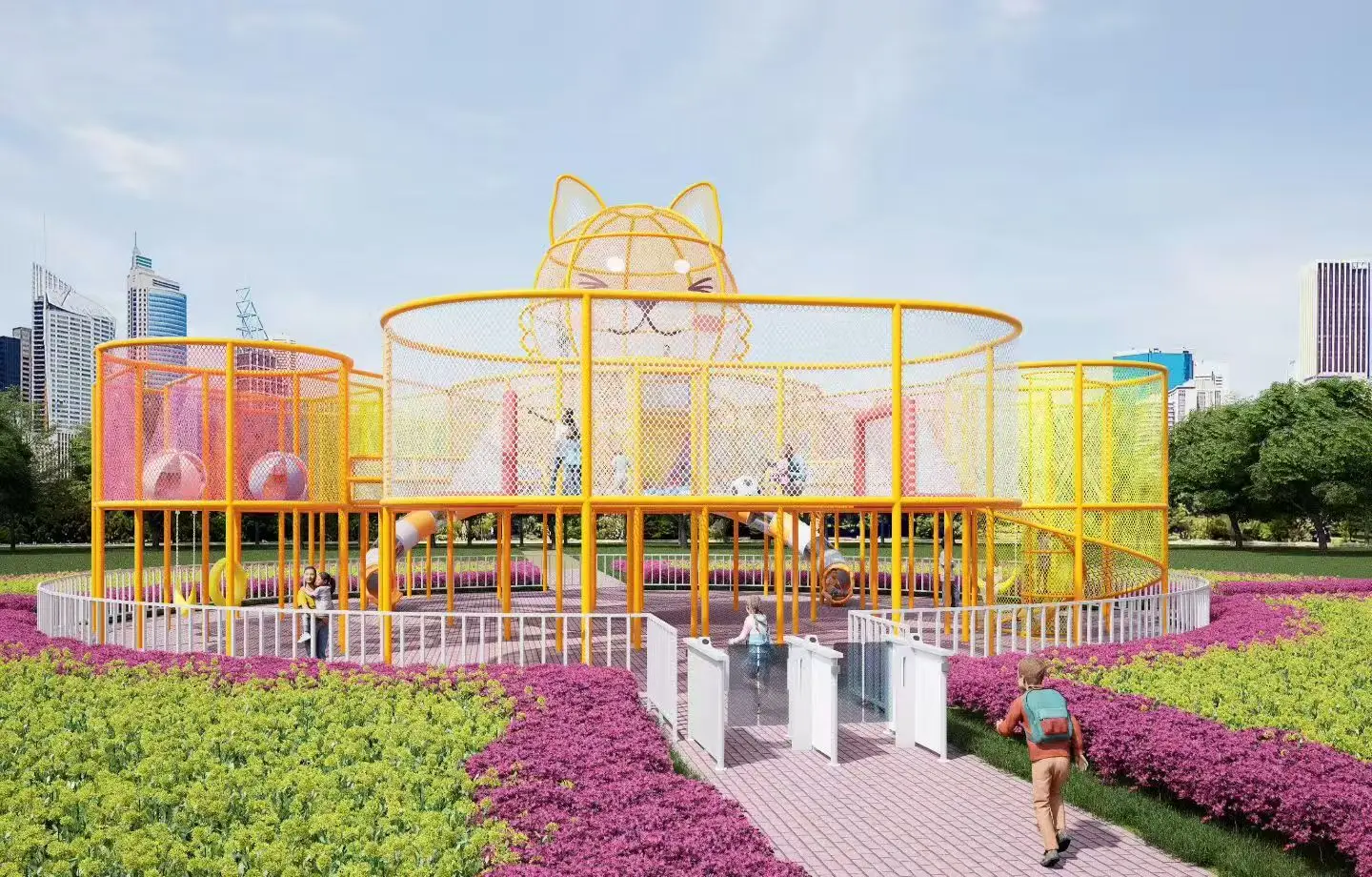 kids 3d climbing rope net playground4