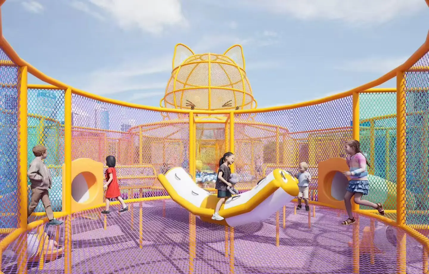 kids 3d climbing rope net playground5