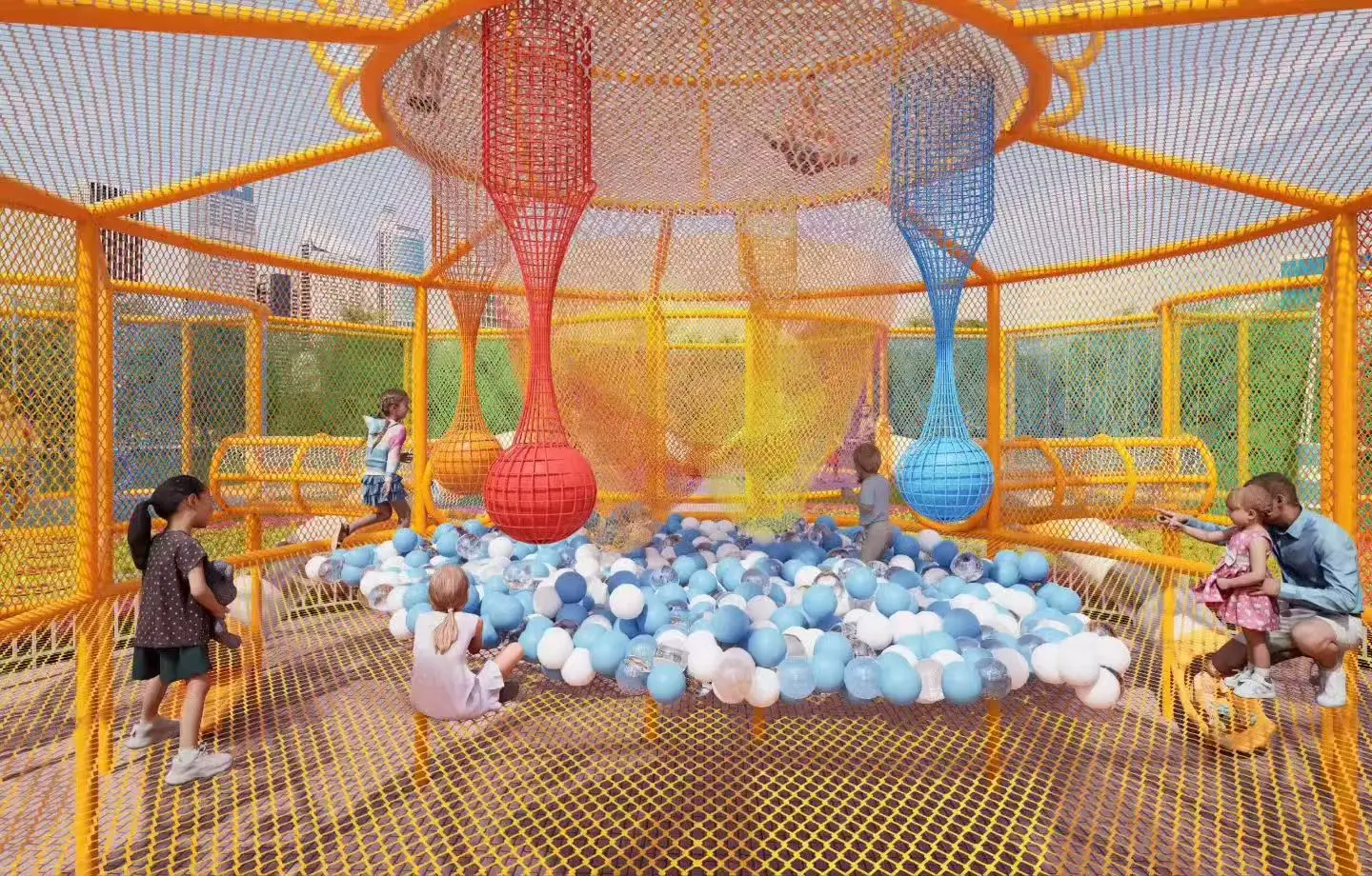 kids 3d climbing rope net playground6
