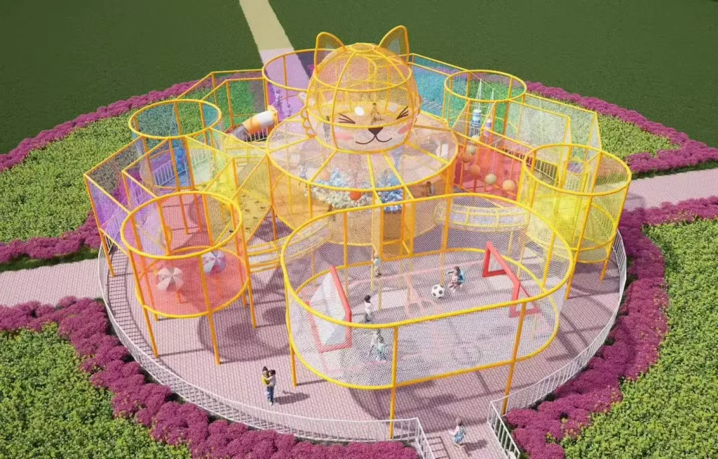 kids 3d climbing rope net playground7