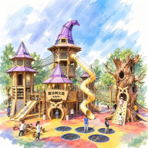 outdoor non powered magic tree house play castle4