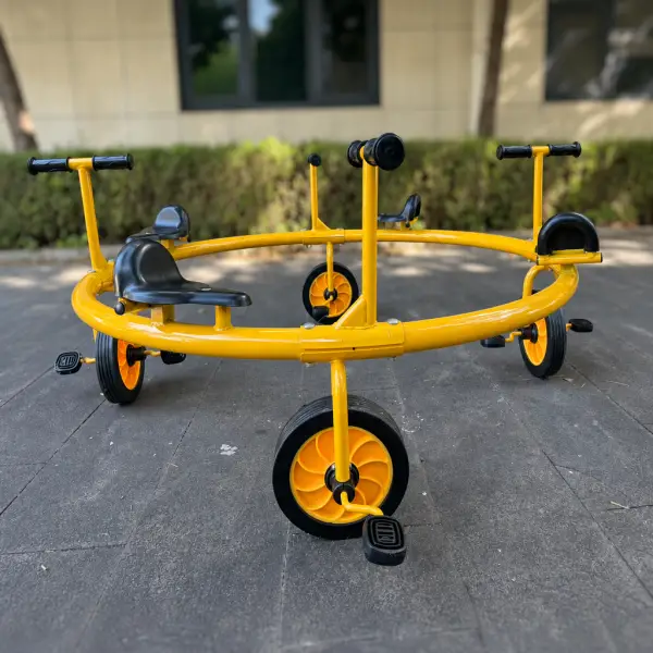  seater kids round rotating tricycle2