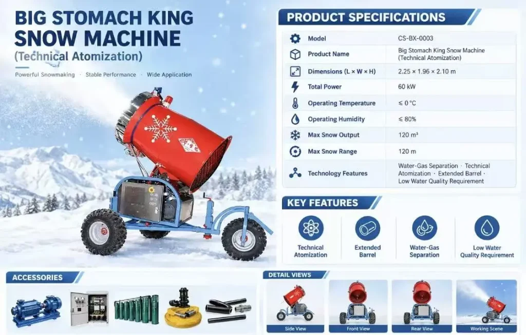 support high temperature snowmaking