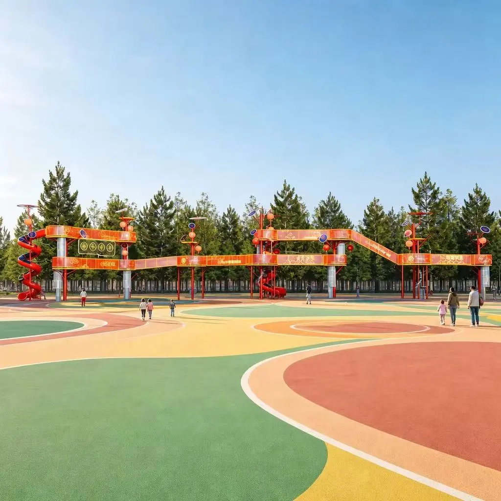 themed canopy climbing tower with double spiral slides5