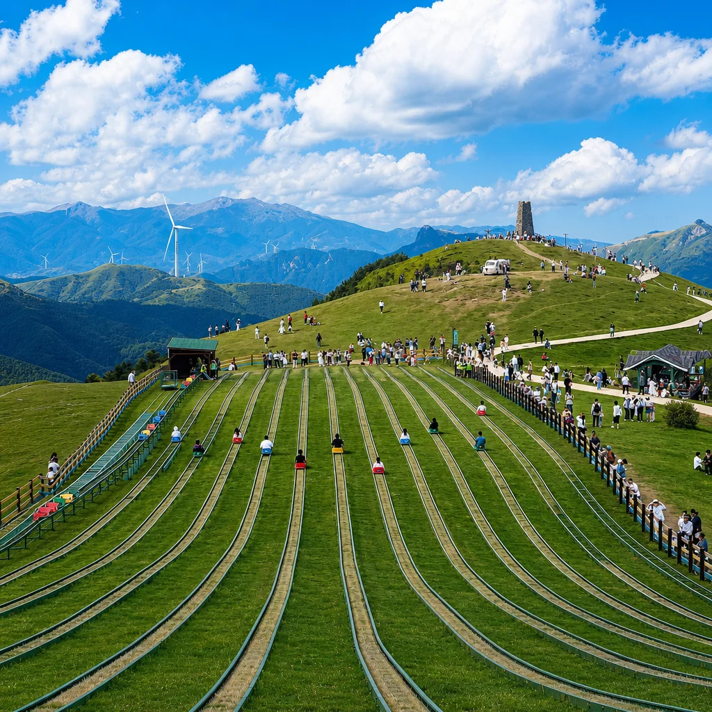track skiing grass