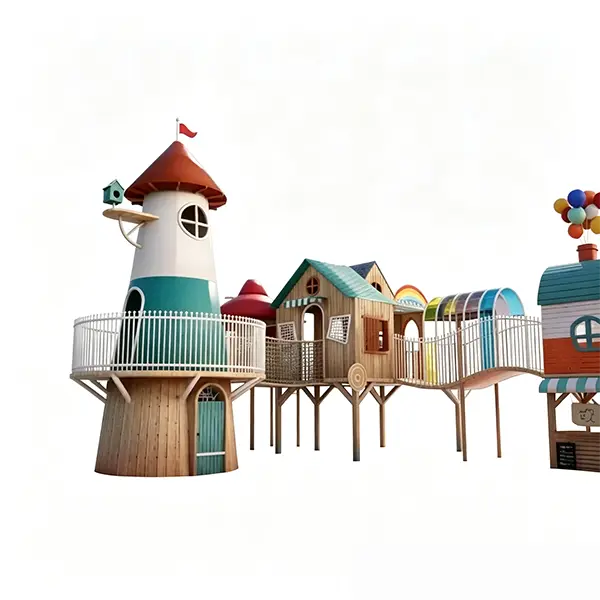 wooden children's adventure playground set0
