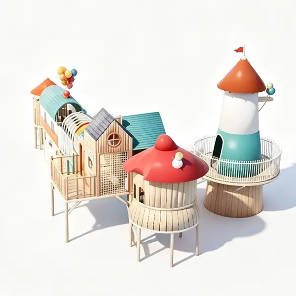 wooden children's adventure playground set11