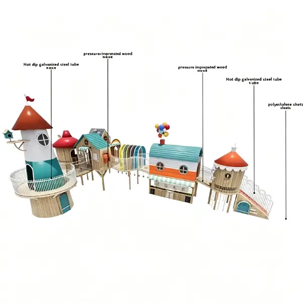 wooden children's adventure playground set12
