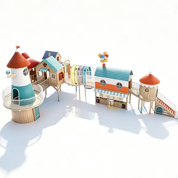 wooden children's adventure playground set9