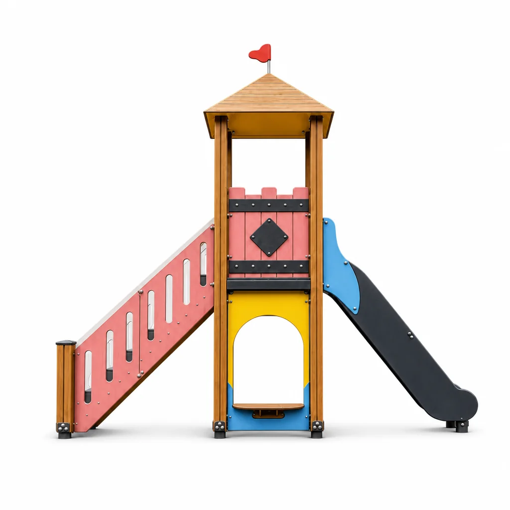castle themed playground slide