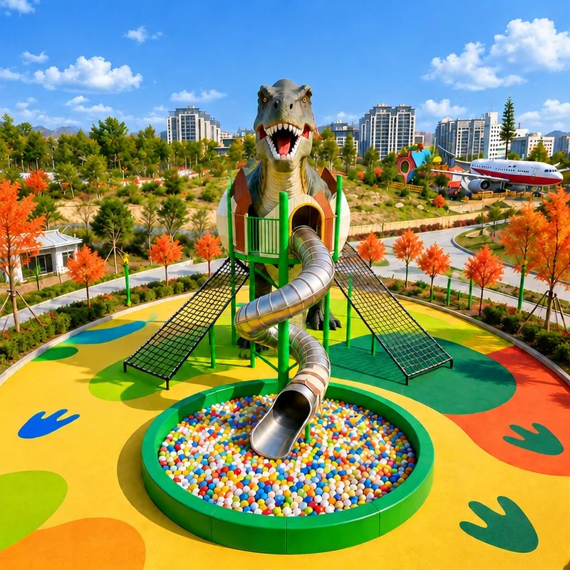 dinosaur climbing slide