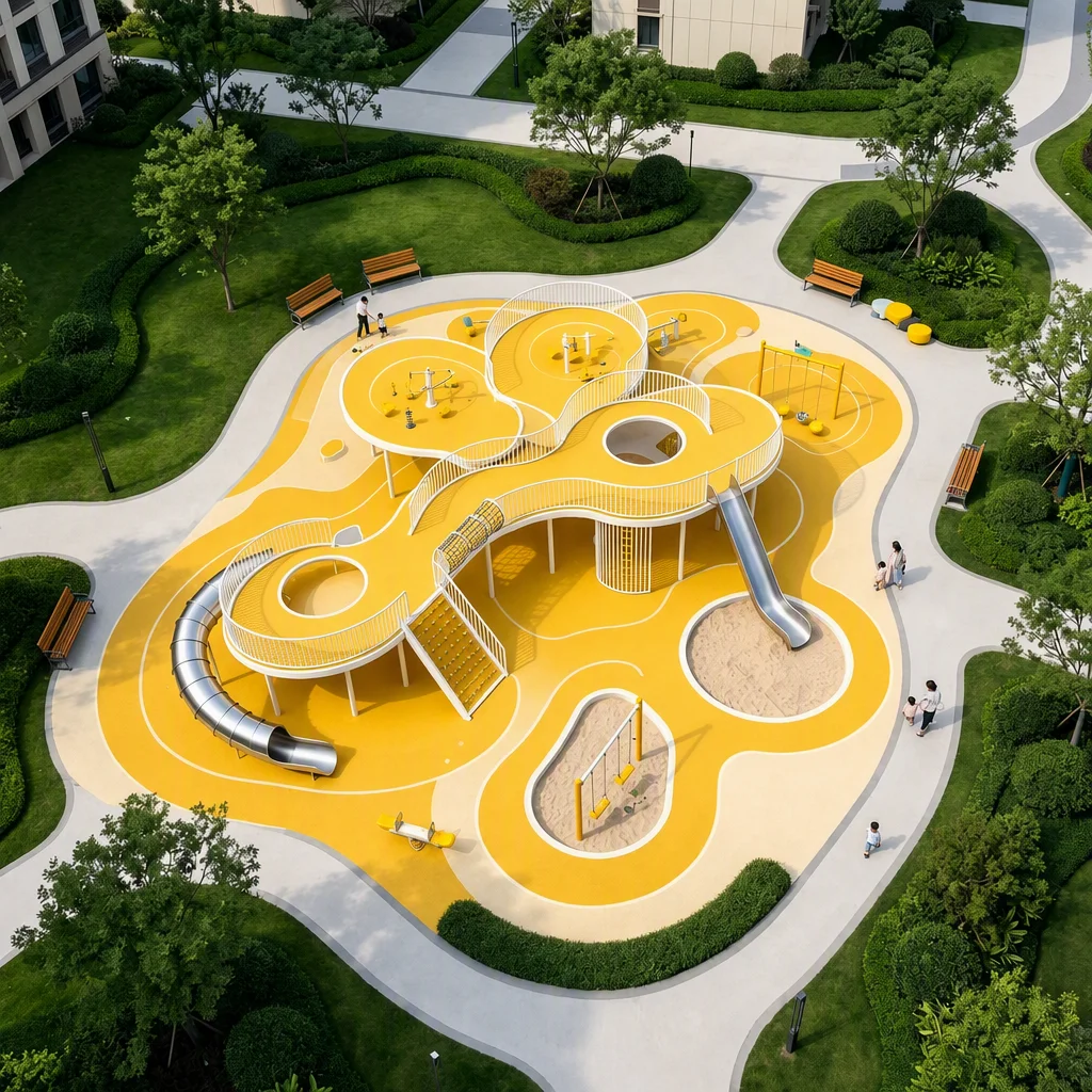 flower themed playground slide