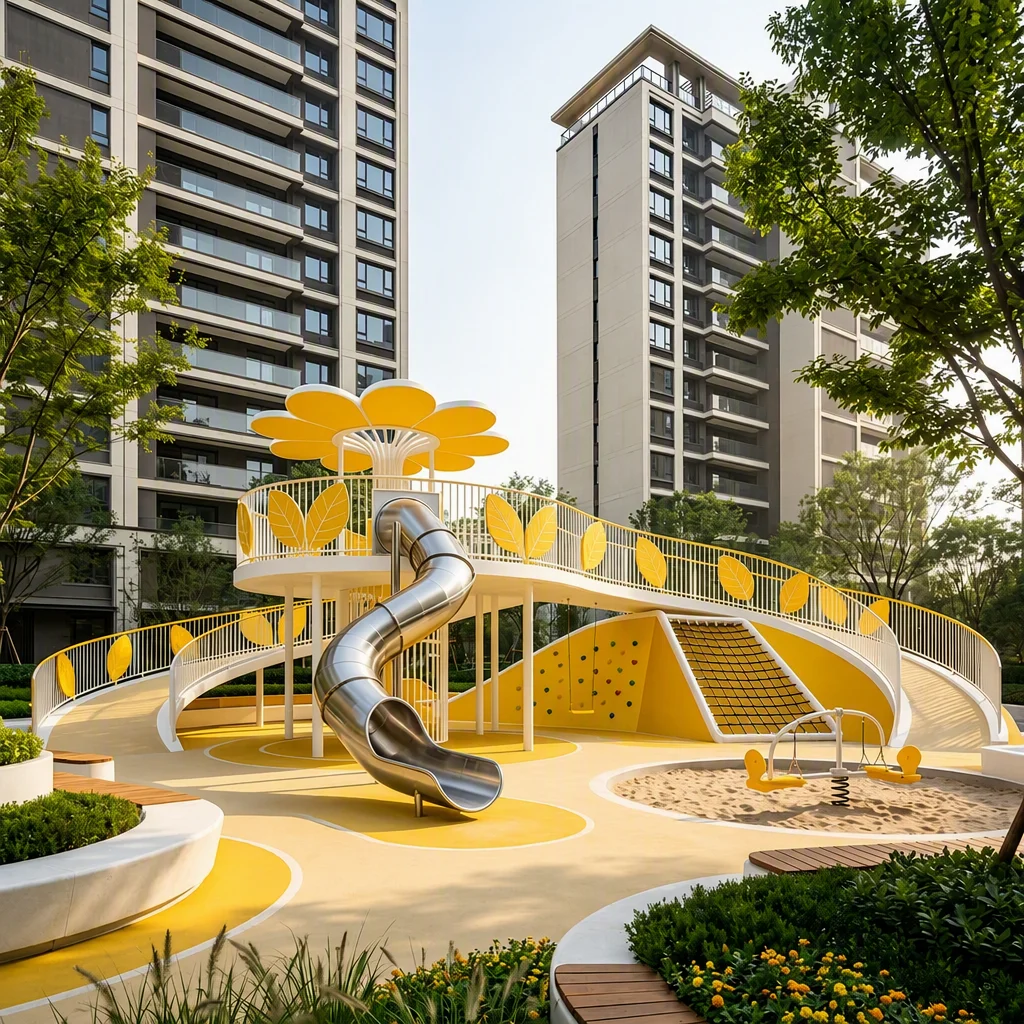 flower themed playground slide2