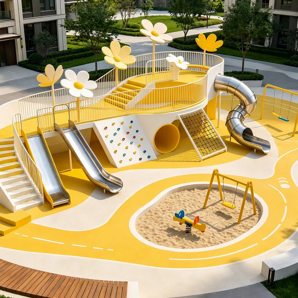 flower themed playground slide3